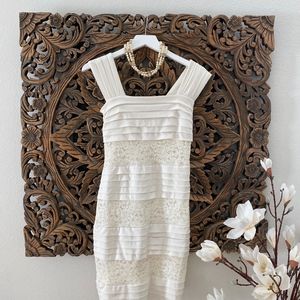 Ivory Lace Slim Fitting Dress